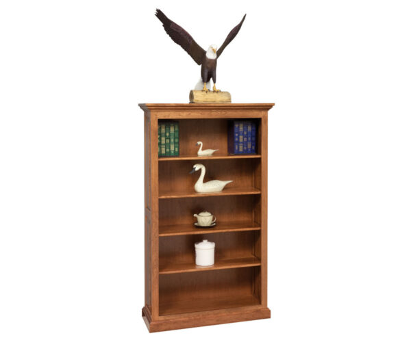 Four Shelf Raised Panel Bookcase