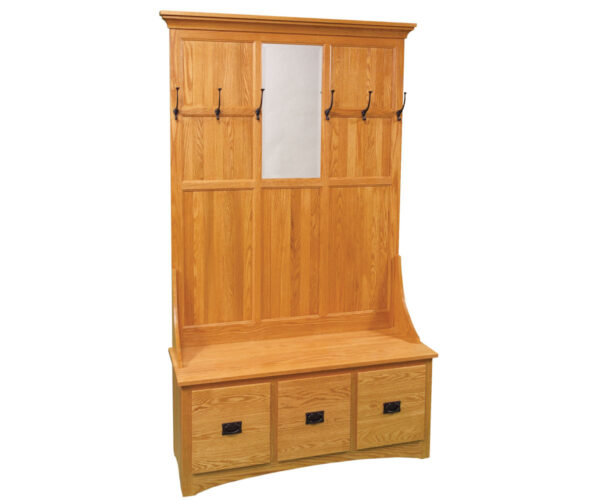 Mission Three Drawer Hall Seat