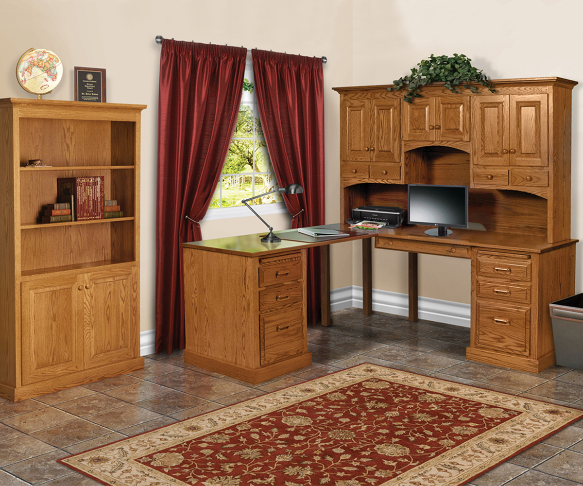 Traditional Double Pedestal Desk & Hutch - Image 4