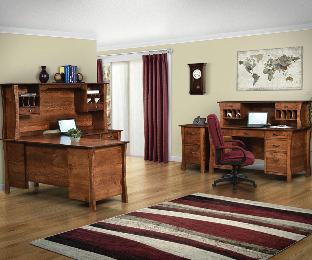 Kapernaum Single Pedestal Desk & Hutch - Image 4